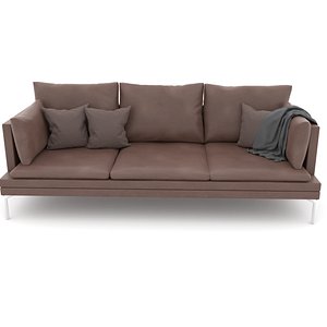 3D Modern Leather Sofa model