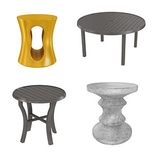 3D tables yellow plastic