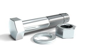 Bolt Nut And Washer Set 3D model 3D model