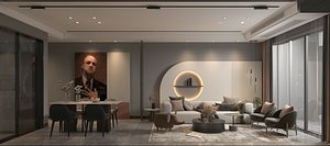 Living And Dining Room 3D model