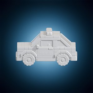 3D model Brick Police Car 3D Print Model