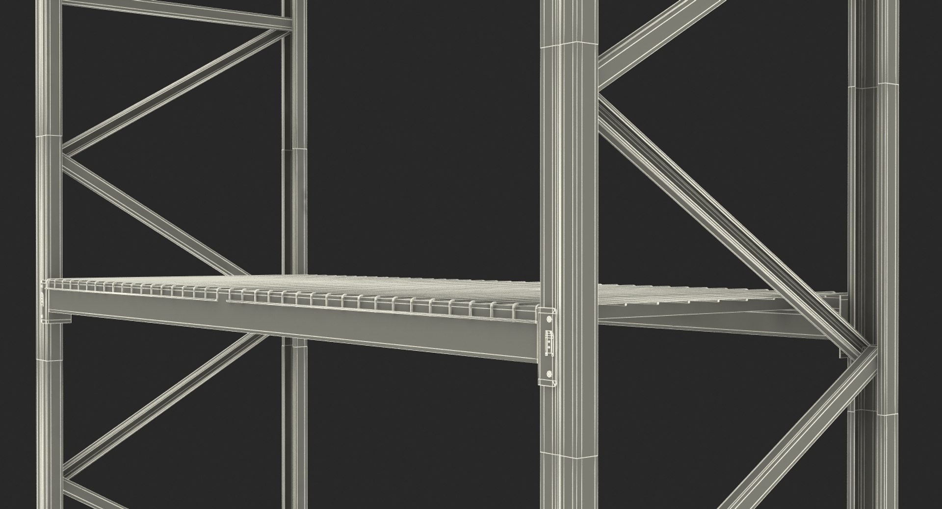 3D Pallet Rack Section Model - TurboSquid 1329657