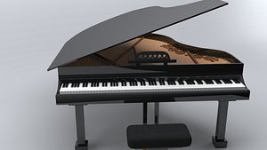free obj mode baby grand piano keys