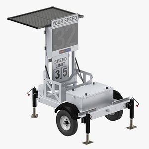 Mobile Police Speed Trailer 3D
