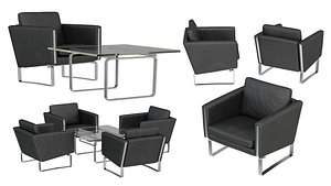 Carl Hansen Lounge chair coffee table 3D model