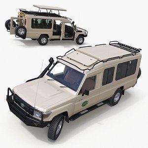 Toyota Land Cruiser Safari Beige Clean Rigged 3D