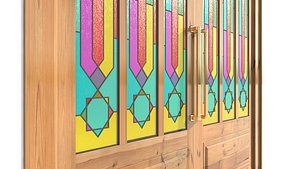 3D Doors with stained glass door