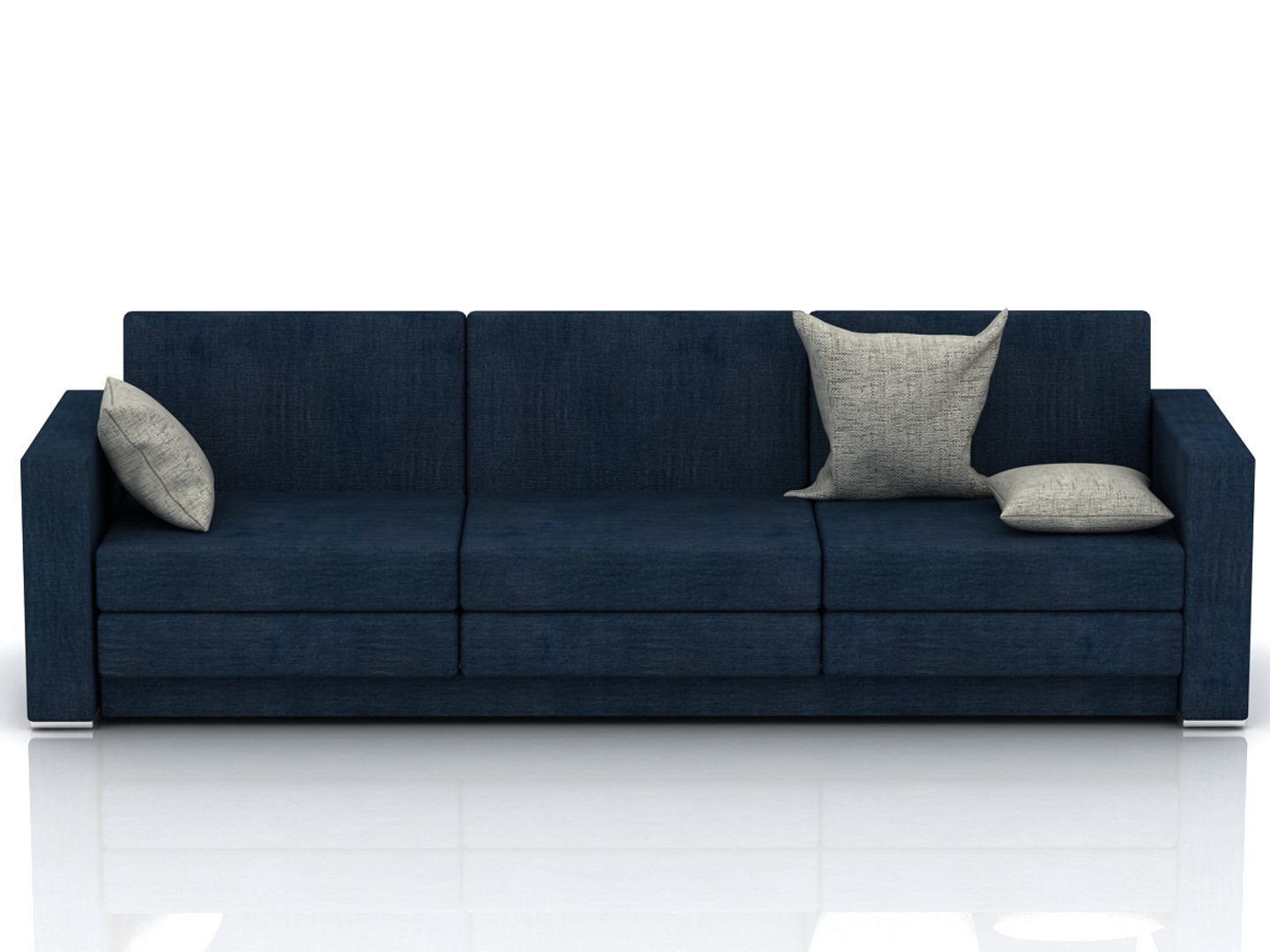 3d Model Dark Blue Sofa Minimalism