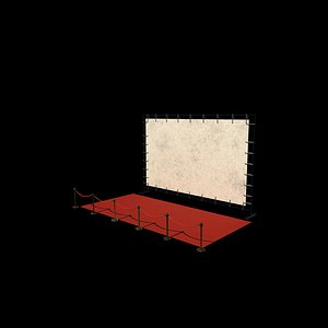 3D red carpet and backdrop 02 3D model