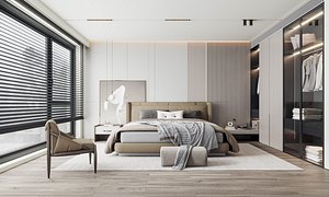 3D Modern bedroom model