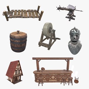 3D model Low Poly Medieval Collection