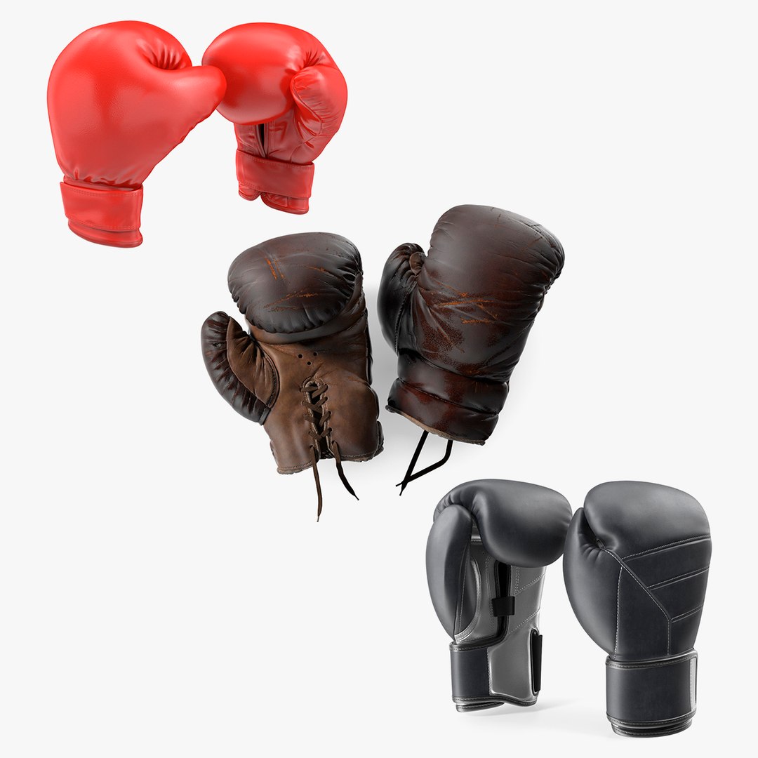 Boxing Gloves Collection 3D Model TurboSquid 2012047