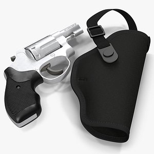 Revolver and Holster 3D Models
