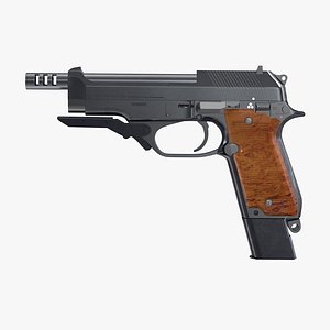 3d model machine pistol beretta 93r