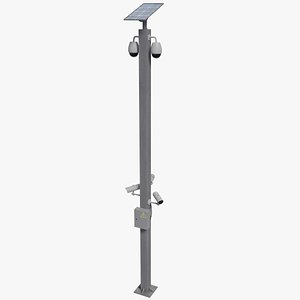 3D model Security Cameras Pole