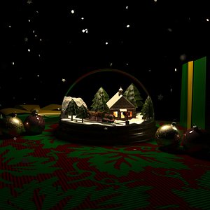 3d model of snowglobe christmas snow globe