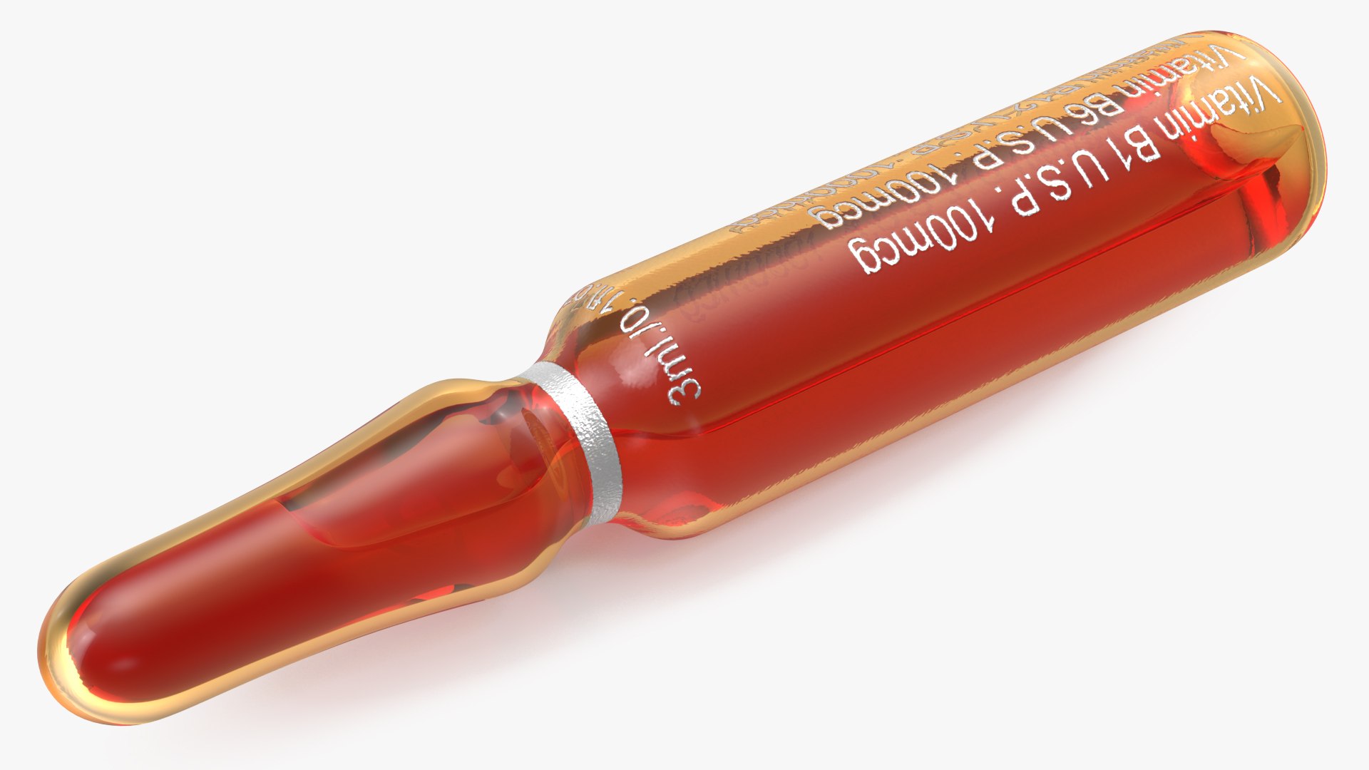 Vitamin B Complex 3ml Amber Ampoule Lying 3D model preview