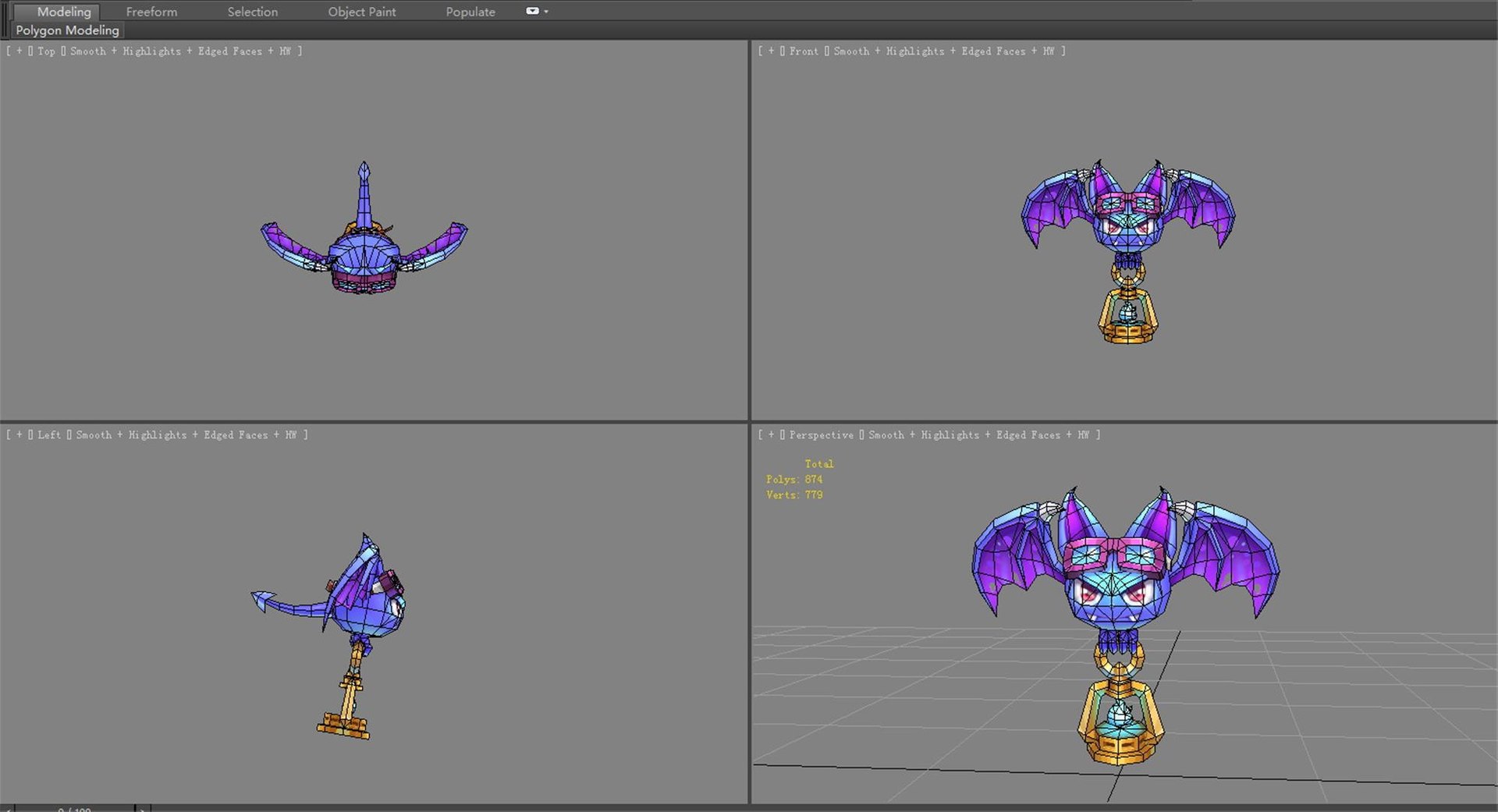 Cartoon Vampire Bat Devil 3D Model - TurboSquid 2266912