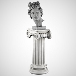 3d decorative sculpture apollo pedestal model