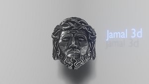 Jesus Face Ring  3D Model Blender OBJ 3D model