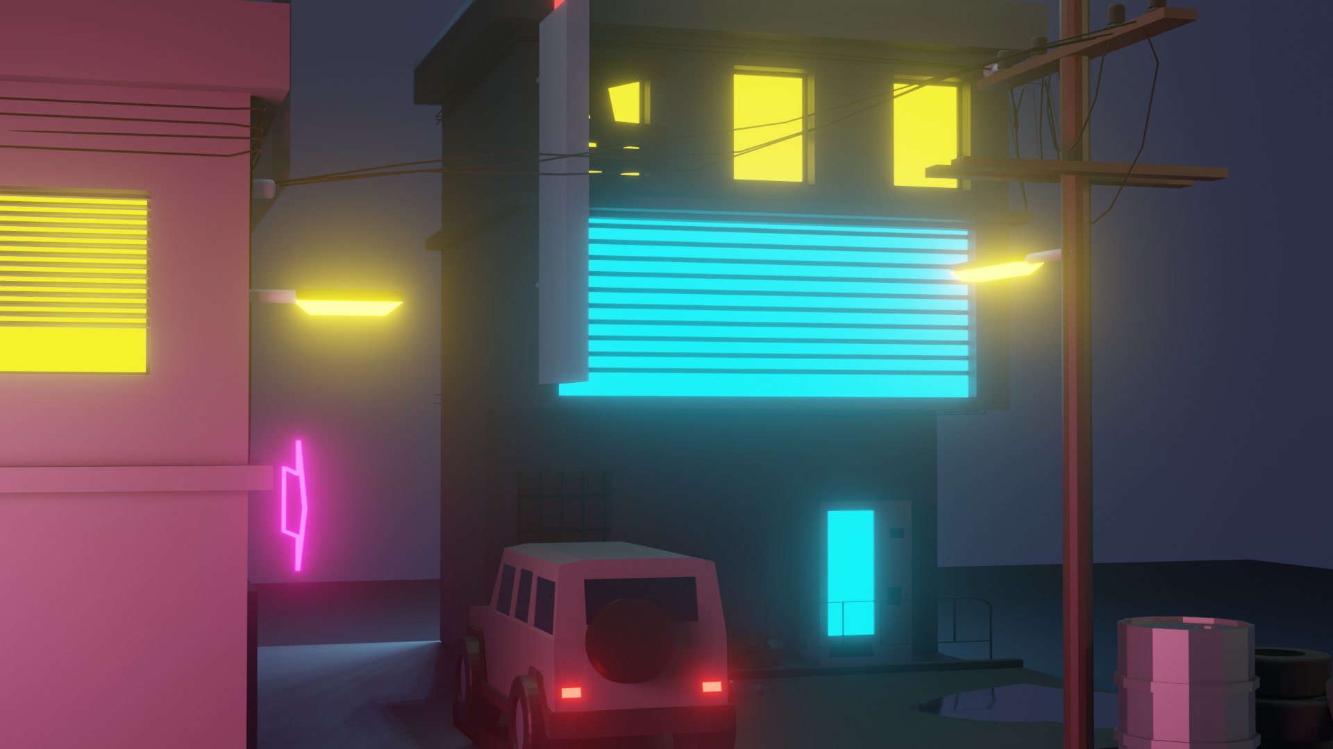 3D Night cyberpunk model - TurboSquid 1954744