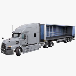 Heavy Truck 05 Curtainsider Trailer All PBR Unity UE Textures 3D