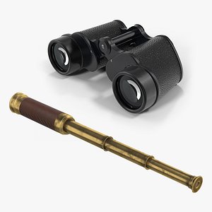 Binoculars and Telescope Spyglass 3D Models Collection