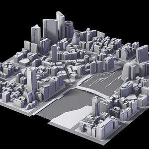 3ds max city district buildings