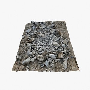 Gravel Rock Pile 03 - 3D photogrammetry model scan of pile of Rocks on grass 3D