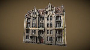 3D Facade Of An Art Nouveau Tenement House 01 model