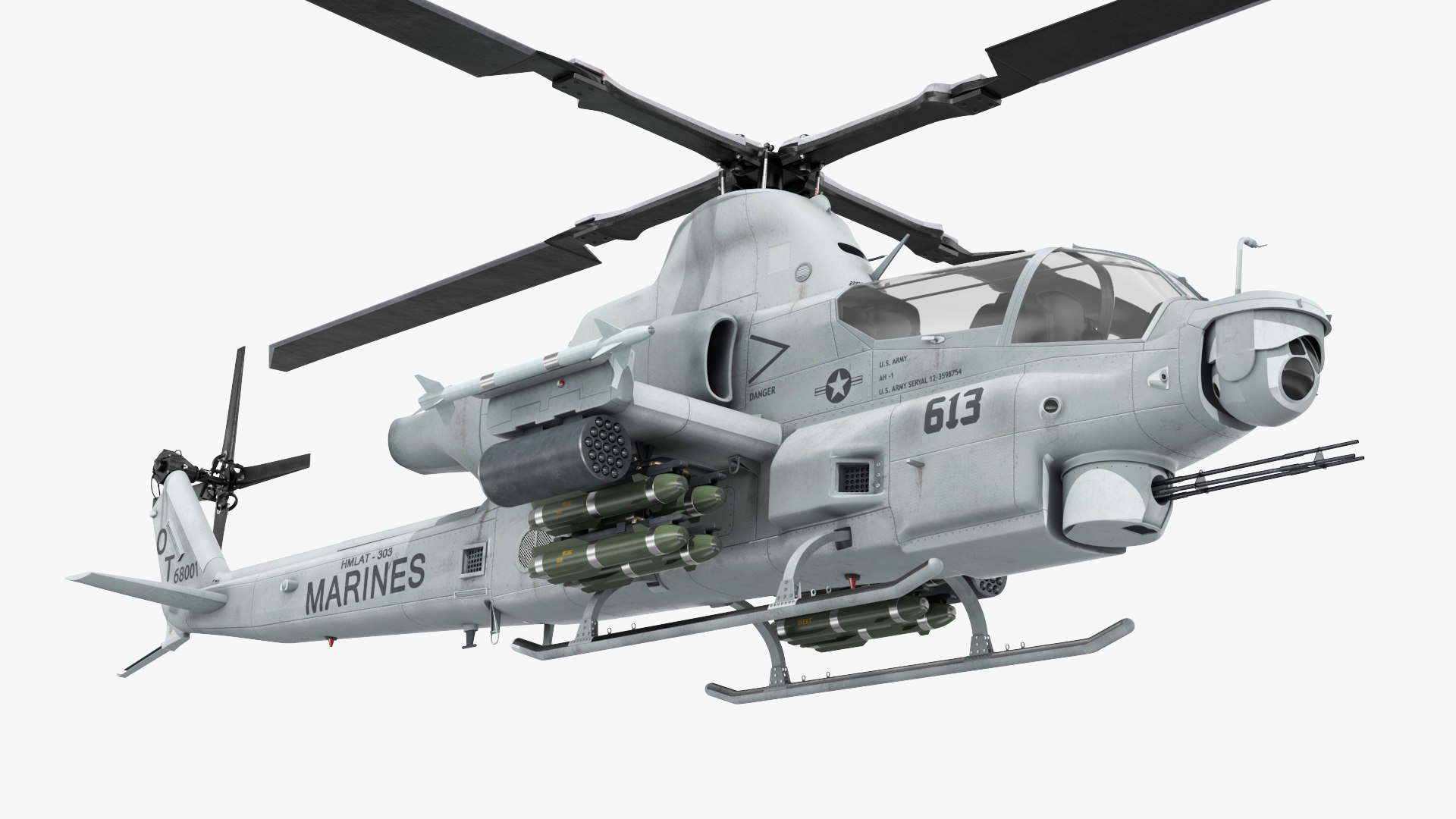 Bell AH-1Z Attack Helicopter 3D model preview