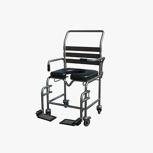 Attendant Propelled Shower Commode 3D model