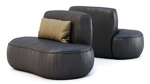 3D Jenifer Lounge Leather Chair by Bpoint Design model