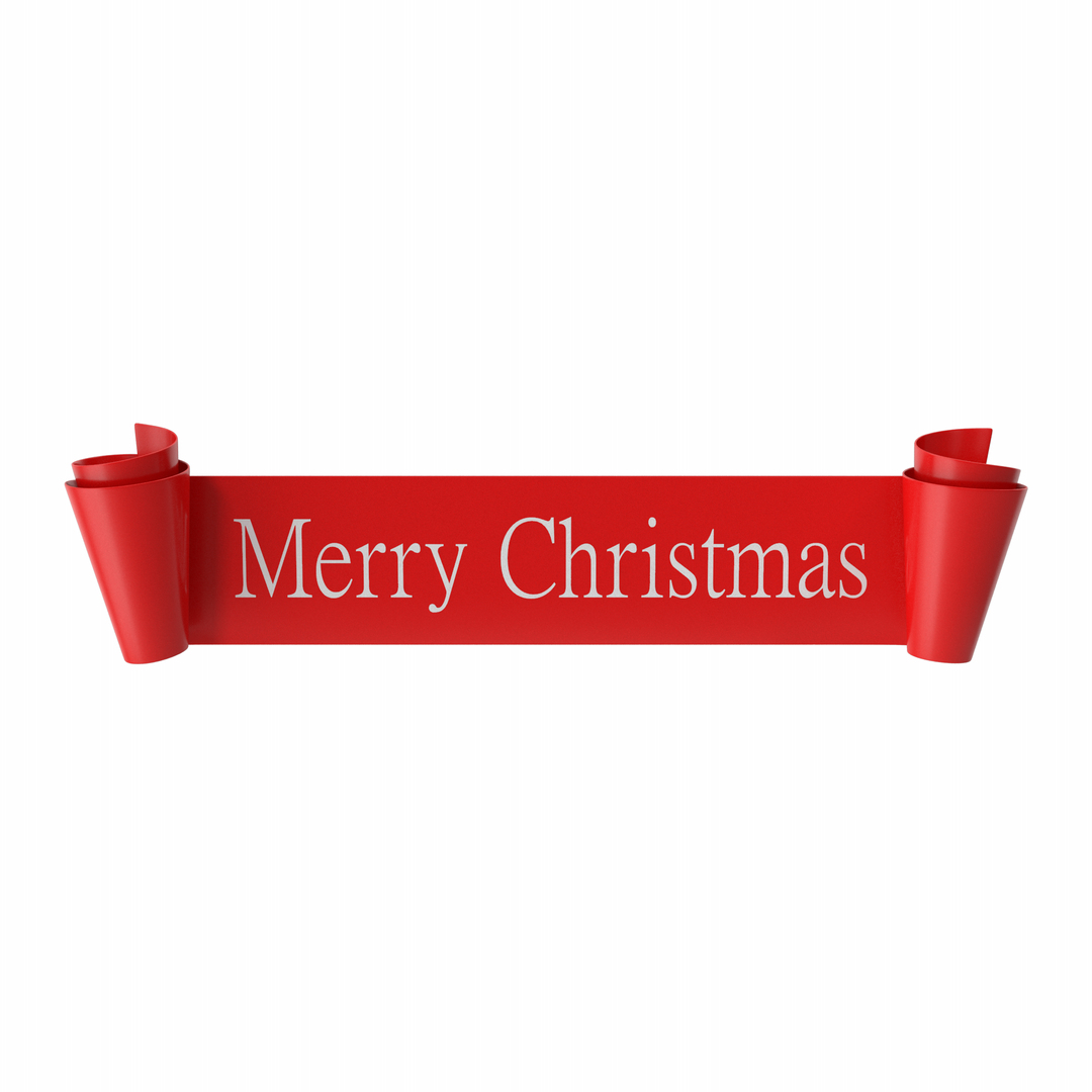 3D model Merry Christmas Scroll Banner - TurboSquid 2048145