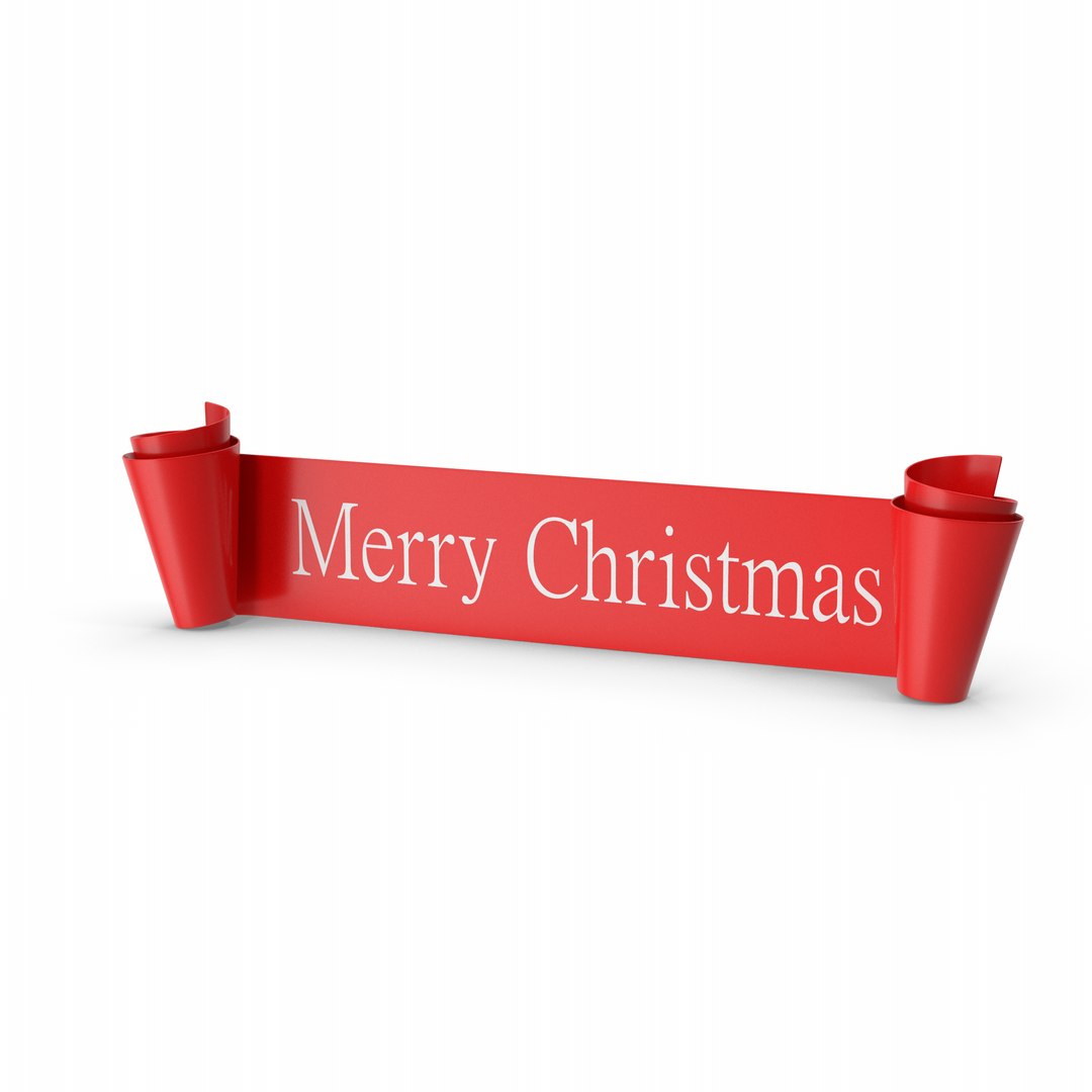 3D model Merry Christmas Scroll Banner - TurboSquid 2048145
