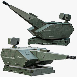 Rigged Skynex Air Defense Turret PBR 3D model