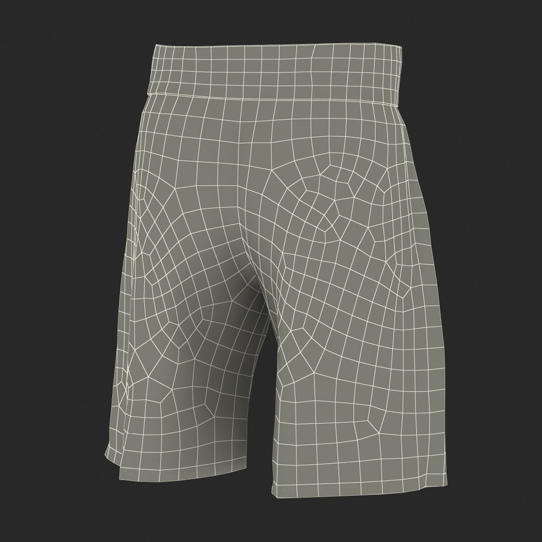 boxing trunks black 3d model