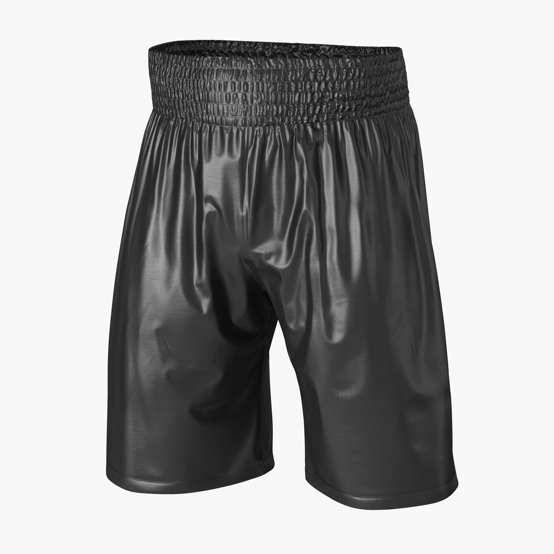 Boxing Trunks Black 3D model preview