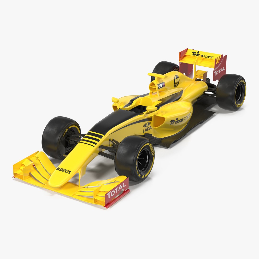 Formula One Car Yellow 3D Model 3D model preview