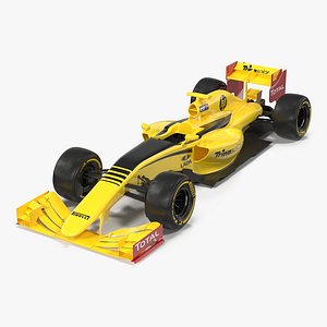 3d model formula car yellow