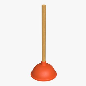 3D model Plunger with Wooden Handle