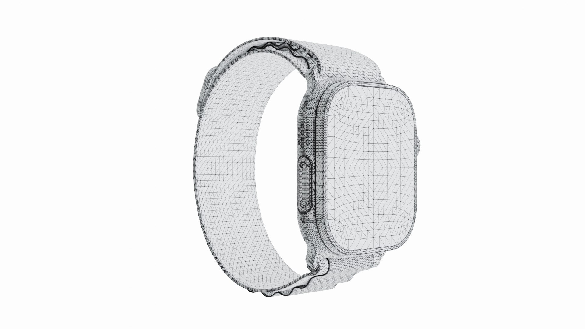 Apple Watch Ultra Titanium Case With Green Alpine Loop 3D Model