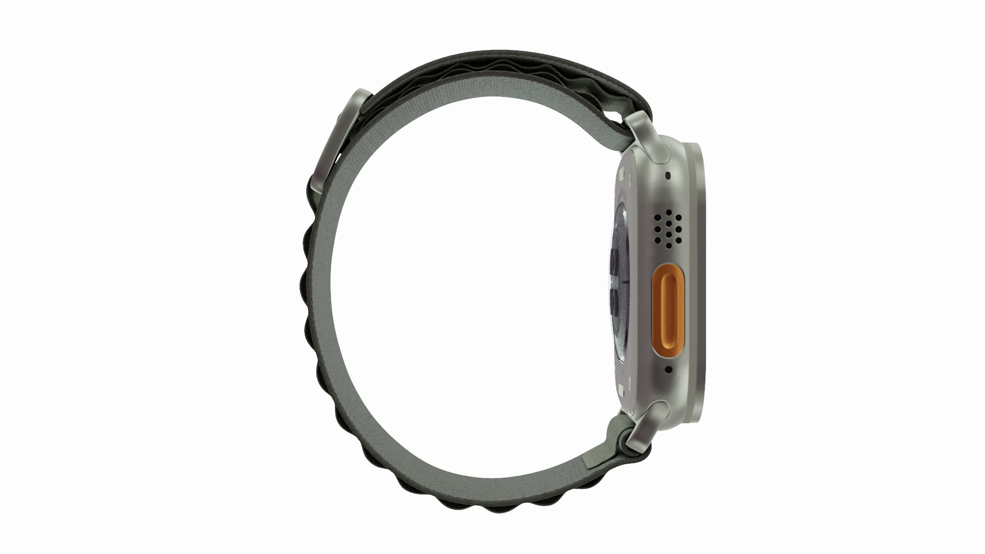 Apple Watch Ultra Titanium Case With Green Alpine Loop 3D Model