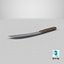 Cuchillo de cocina antiguo Low-poly PBR