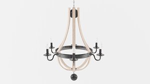 wooden chandelier 3D model