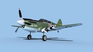 3D Curtiss P-40N Warhawk V03 USAAF model