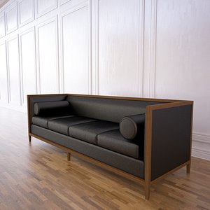 archetype wood banded sofa 3d model