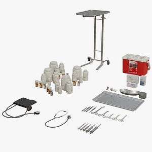 3D model Hospital Props Collection 3B