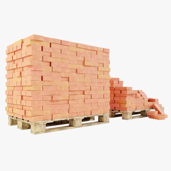 Pallet with Bricks 3D model