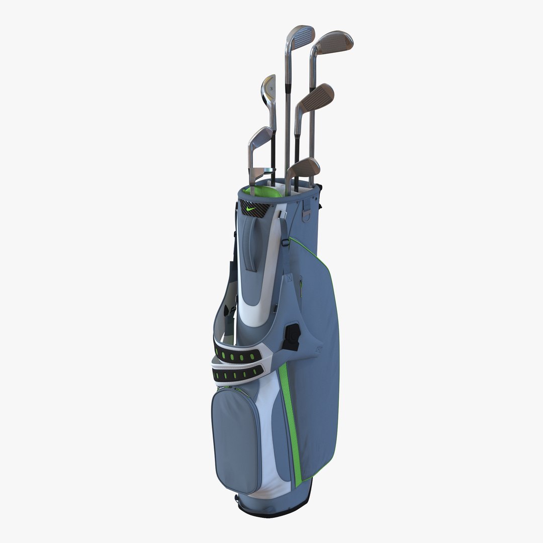 Golf Bag Nike with Clubs 3D model preview